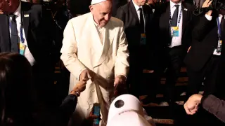 El Papa durante su visita en Colombia.