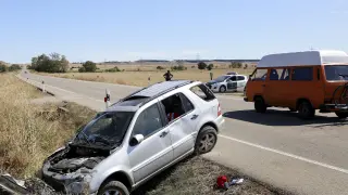 Accidente de tráfico ocurrido en la A-132, en el término municipal de La Sotonera.