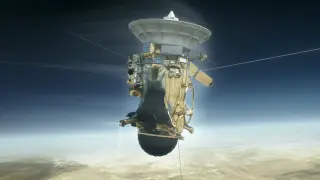 Recreación de la sonda Cassini.