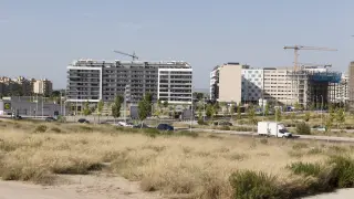 Imagen del barrio de Parque Venecia, una de las zonas de Zaragoza en las que se está construyendo.