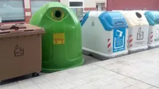 Contenedores de reciclaje en Huesca.