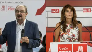 Javier Lambán y Carmen Dueso, candidatos a la secretaría general del PSOE-Aragón.
