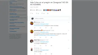 Indignación en Twitter por la visita de Ada Colau a Zaragoza el día del pregón