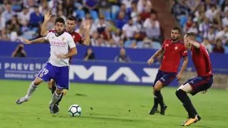 Papunashvili en el último Real Zaragoza-Osasuna en La Romareda.