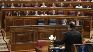 Rajoy este miércoles en el Congreso.