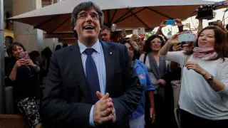 Puigdemont, feliz en Girona