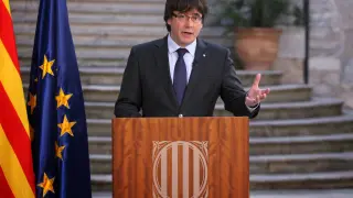 Declaración de Puigdemont en TV3