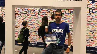 Agustín Moreno, aragonés en el maratón de Nueva York.