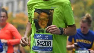 Juan Pablo Pardos durante el último maratón de Nueva York.