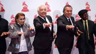 Los ganadores del premio a la Excelencia Musical (i-d) Lucecita Benítez, Antonio Romero Monge y Rafael Ruiz Perdigones integrantes del dúo Los del Río y Cuco Valoy,
