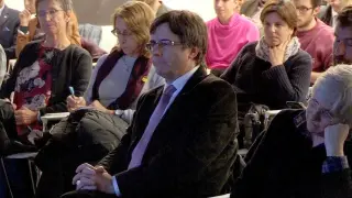 Puipgdemont durante un acto en Bruselas.