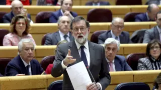 Mariano Rajoy durante una intervención en el pleno del Senado