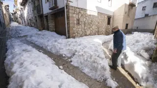 La nevada caída en Mosqueruela el pasado enero provocó problemas de accesibilidad.
