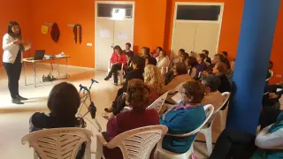 Asistentes a uno de los talleres para la prevención de la violencia machista en la Comarca de la Comunidad de Teruel.