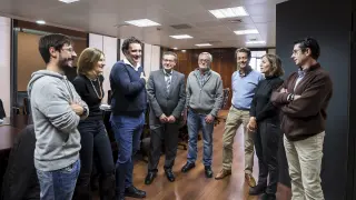 Miembros de la Plataforma del Tercer Sector de Aragón, antes de que diera comienzo la reunión