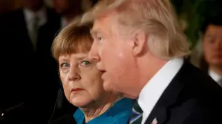 Angela Merkel y Donald Trump.