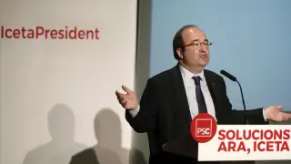 Miquel Iceta durante su intervención en un acto municipalista.