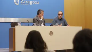 Fernando Rivarés y Alberto Cubero, en la comparecencia de este miércoles.