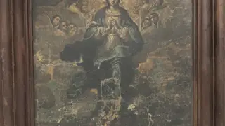 Inmaculada, pintura mural del conjunto de Sijena que estaba extraviada.