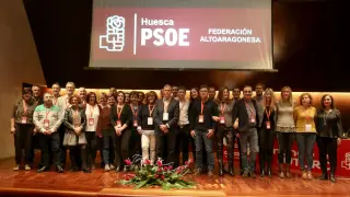 La nueva Ejecutiva Provincial del PSOE del Alto Aragón tras el congreso