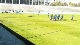 Imagen del entrenamiento desarrollado en la mañana de ayer en la Ciudad Deportiva Andrés Iniesta de Albacete.