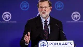 Mariano Rajoy en un acto celebrado la noche antes de las elecciones catalanas.