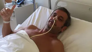 Luis Moya en el hospital.