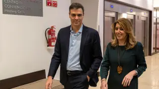 Pedro Sánchez y Susana Díaz, este martes en Sevilla