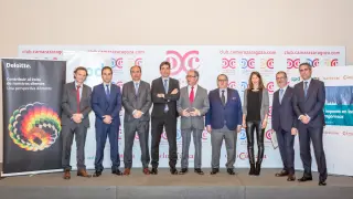 Participantes en la jornada de APD y Deloitte celebrada en la Cámara de Comercio de Zaragoza.