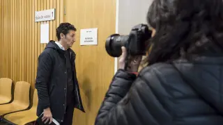 El acusado, José A. N., el pasado 10 de enero, cuando se celebró el juicio en la Audiencia de Zaragoza.