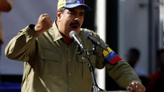 El presidente de Venezuela, Nicolás Maduro, este domingo.