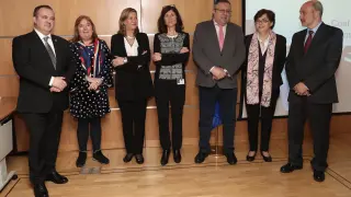 Isaac Pola, Ana Luisa Durán, Pilar del Olmo, Anna Colucci, Alfonso Gómez, María Teresa Baquedano y José Luis cabezas.