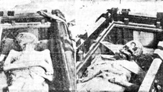 Primera fotografía obtenida de las momias de los Amantes de Teruel al ser encontradas en el cementerio de las religiosas del Convento de Santa Teresa