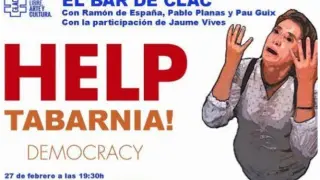 El cartel que anunciaba el acto de Tabarnia en el centro cívico Casa Elizalde de Barcelona.