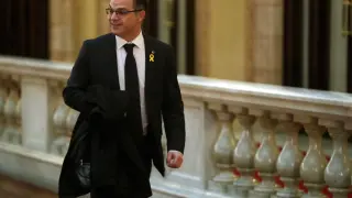 Jordi Rull, a su llegada al Parlamento catalán.