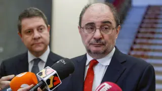 El presidente Javier Lambán con el de Castilla-La Mancha, García-Page