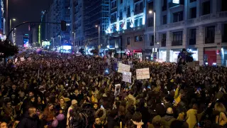 Imagen de la manifestación por el Día Internacional de la Mujer en Madrid.