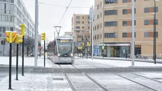 Zaragoza cubierta por una fina capa de nieve a finales del pasado mes de febrero.