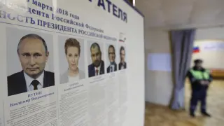 Retratos de los candidatos presidenciales en Rusia