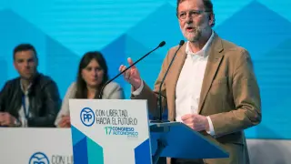 Mariano Rajoy durante su intervención en el congreso del partido en Murcia