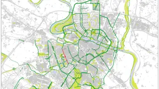 Mapa de los carriles bici de Zaragoza
