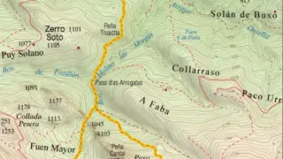 Plano de la subida al pico de Santo Domingo, en Longás.
