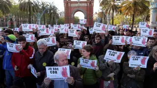 Concentración de apoyo a los CDR en Barcelona.