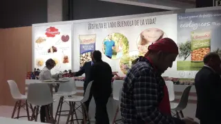 Uno de los expositores aragoneses en la feria Alimentaria 2018 que se celebra en Barcelona.