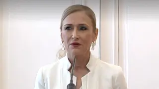 Cristina Cifuentes, en el momento de anunciar su renuncia