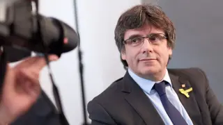 Carles Puigdemont, en un encuentro con periodistas en Alemania.