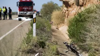 El atropello de Botorrita en agosto de 2016 costó la vida a dos ciclistas.