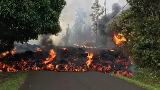 Flujo de lava del volcán Kilauea en Hawái.
