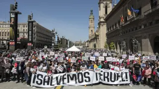 Manifestación por Teruel en Zaragoza, el pasado 6 de mayo.