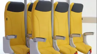 Skyrider 2.0, unos asientos para viajar prácticamente de pie en los aviones.